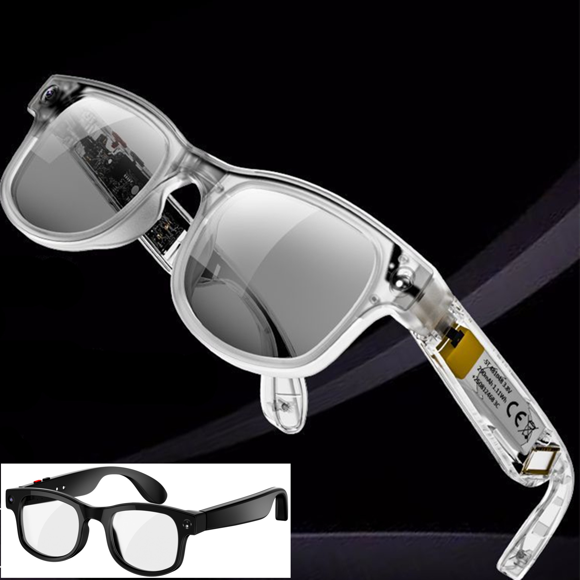 Photography Lighting Ai - Lunettes intelligentes AI photographie vocale enregistrement