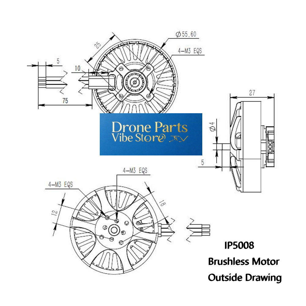 Photography Lighting Material - Moteur Brushless DParts1IP5008 KV370 pour Drone
