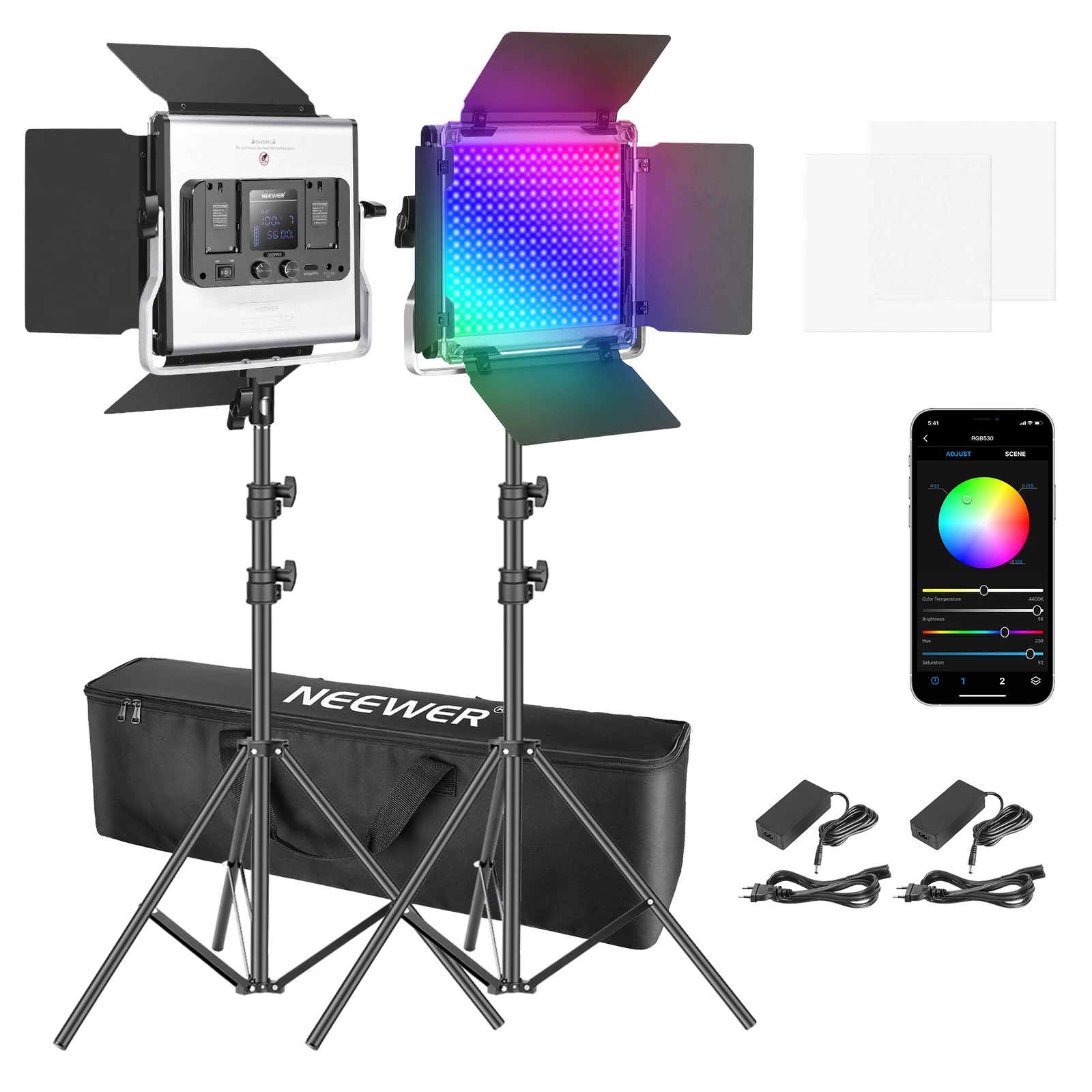 Photography Lighting Kit Neewer - Neewer 2/3 Packs 530 LED RGB
