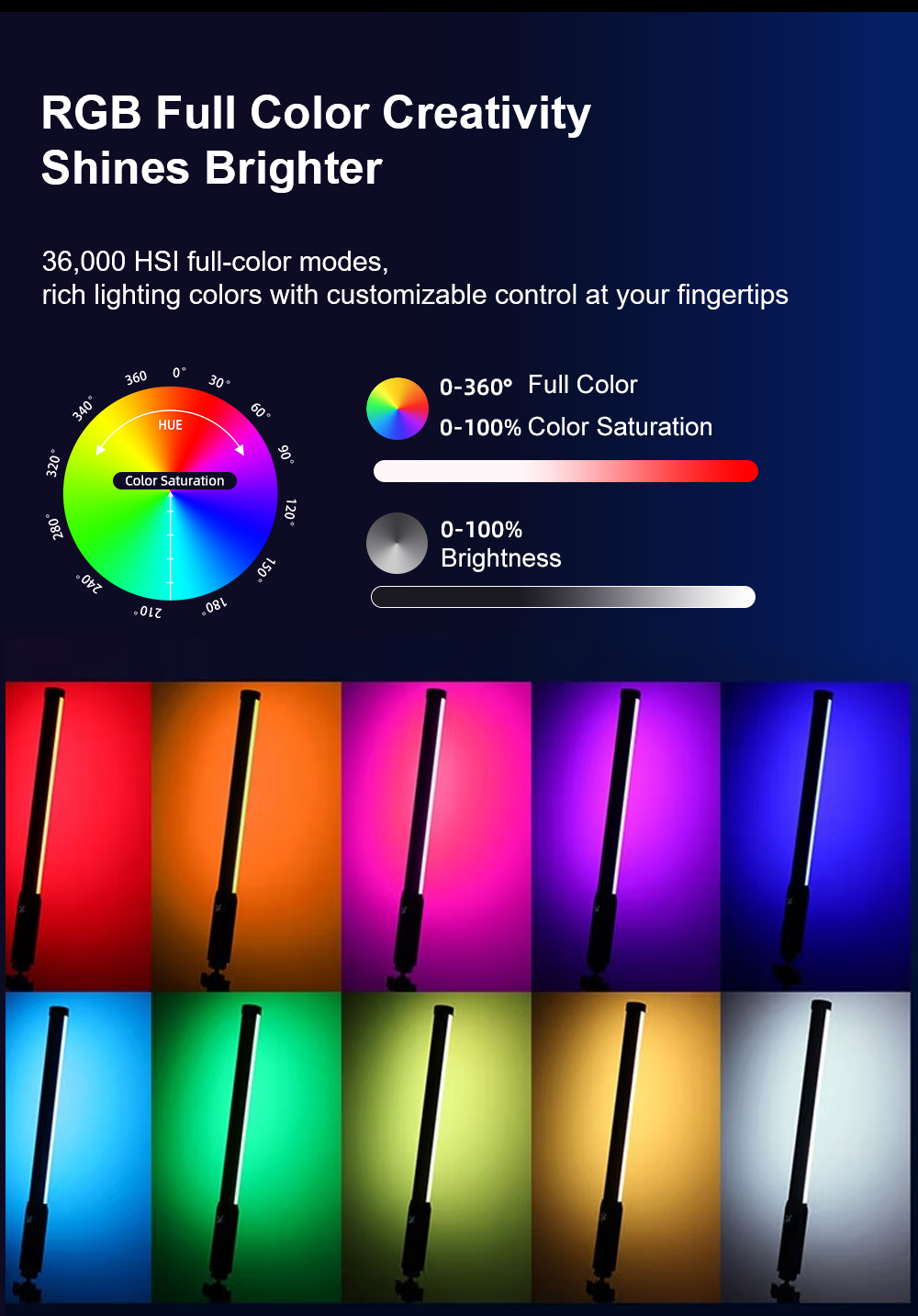 LUXCEO P300 Tube RGB 5W 380LM  - Torjim Rgb Photography Video Lighting avis et prix