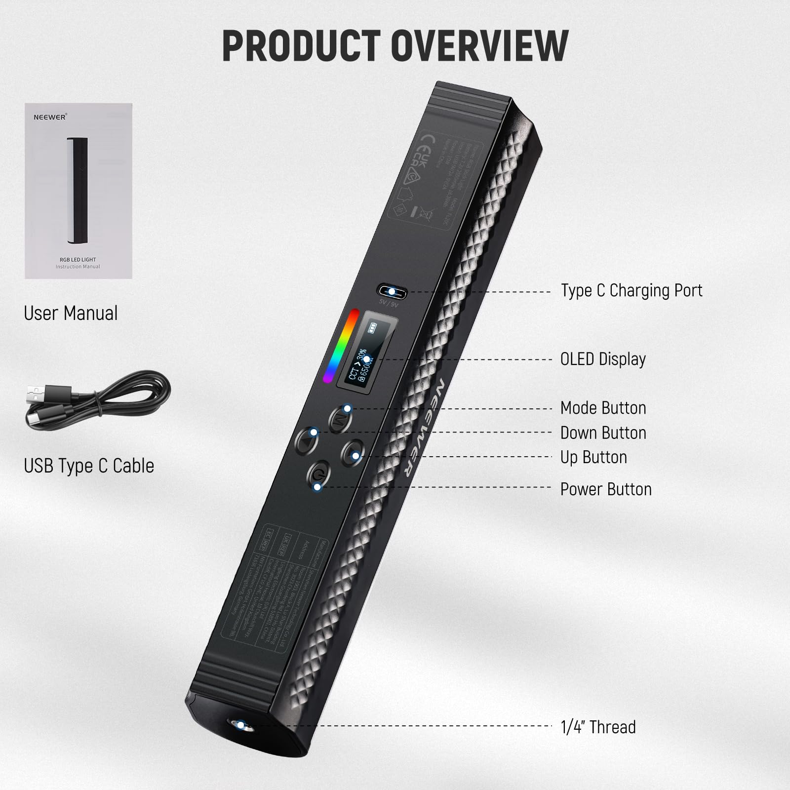 NEEWER – baguette lumineuse RG - Torjim Rgb Photography Video Lighting avis et prix